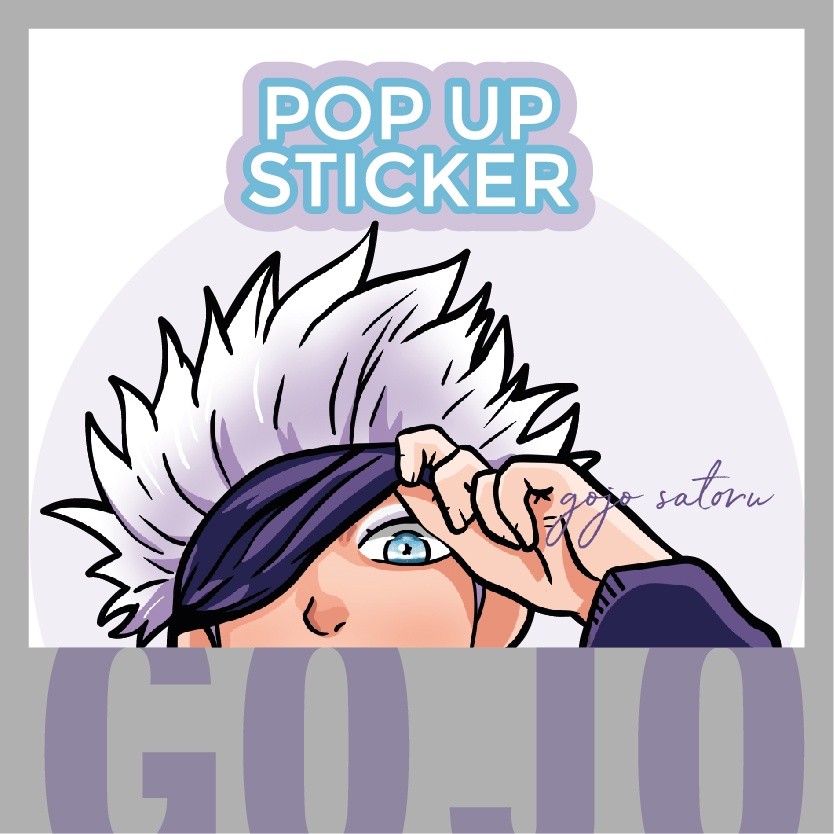 STICKER ANIME POP UP WATERPROOF - GOJO SATORU - STICKER JUJUTSU KAISEN - STICKER MOBIL