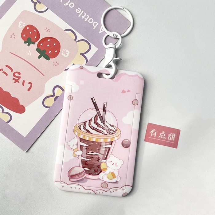 

Hodaal NEW TALI ID CARD & NAME TAG KARAKTER MOTIF RABBIT / BEAR - KEY ICE PINK