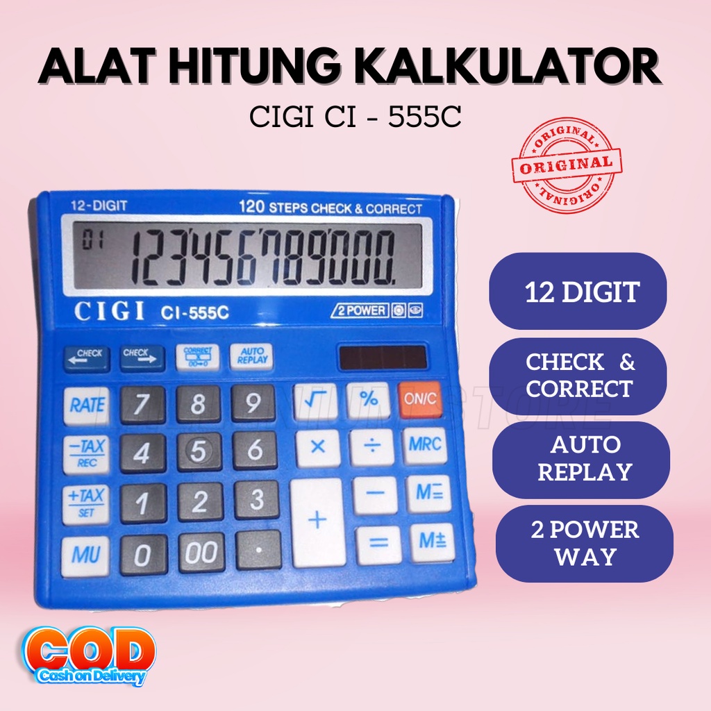 

Kalkulator Dagang 12 Digit / Kalkulator Meja Dual Power Way / Kalkulator Model Terbaru / Kalkulator Lcd Besar Jelas / Kalkulator Sekolah Baterai Awet / Bisa Cod / toko1_gemilang