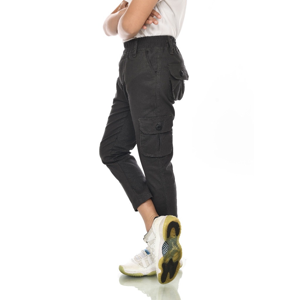 Sixteen Official - Celana panjang cargo anak laki laki usia 9 - 16 tahun bahan twill cotton stretch 