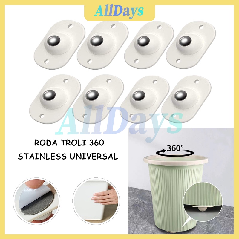 RODA TEMPEL 360 STAINLESS RODA KASTOR KECIL TROLY RODA FURNITURE MEJA LEMARI RODA TONG SAMPAH UNTUK 