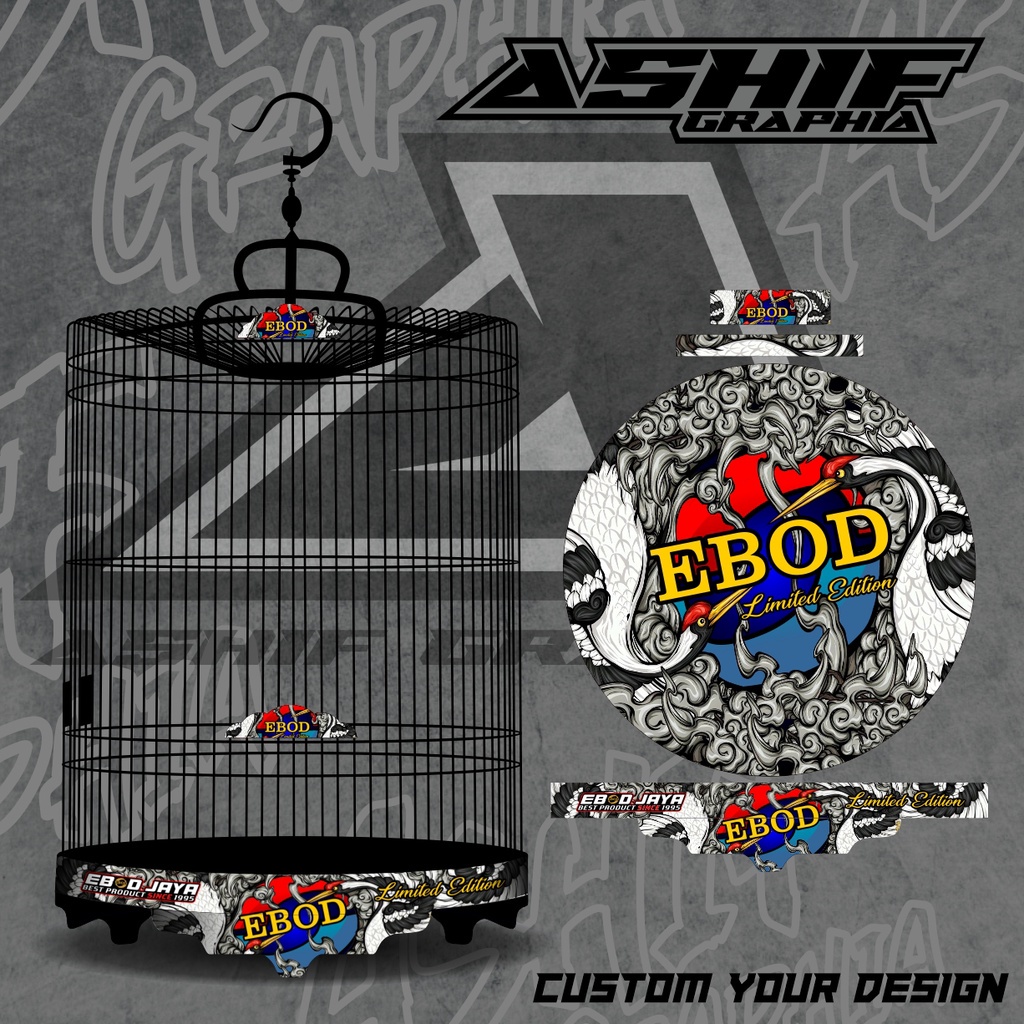 stiker sangkar tebok murai motif EBOD JAYA LIMITED EDITION