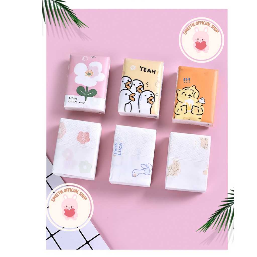 [FS] Tisu Kering Bermotif Lucu Mini/ Cute Patterned Facial Tissue Paper Portable / Tisue Travel Pack / Tisu Kemasan Saku Ekonomis Unik