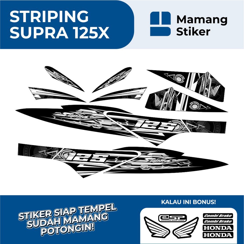 STRIPING SUPRA X 125 VARIASI 13/STICKER SUPRA X125 FI WAVE 2006 2007 2008 2009 2010 LAMA/STIKER LIS 