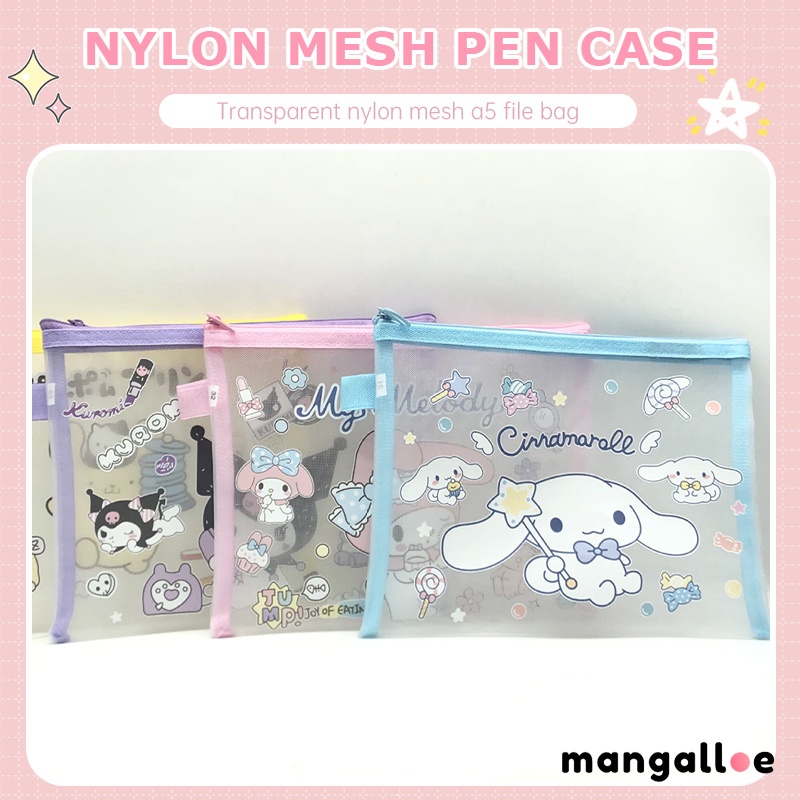 

Kartun Sanrio File Pouch Kantong Alat Tulis Nilon Ziplock Transparan Alat Tulis - MG