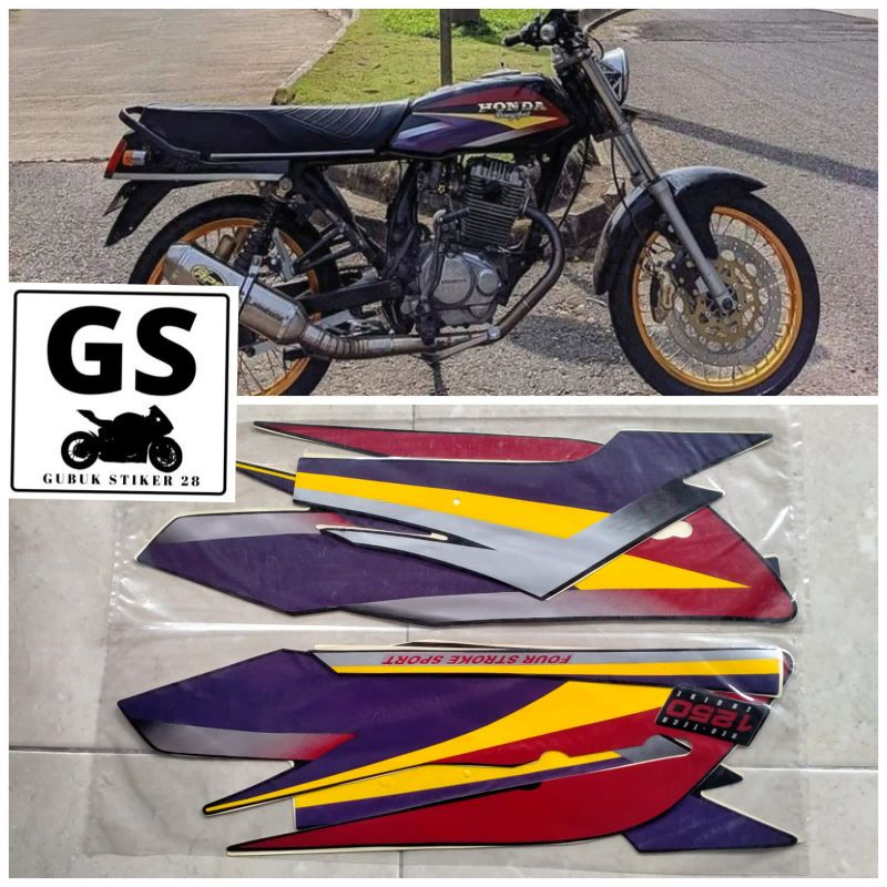 STRIPING STIKER MOTOR HONDA GL MAX 2001 2002 HITAM