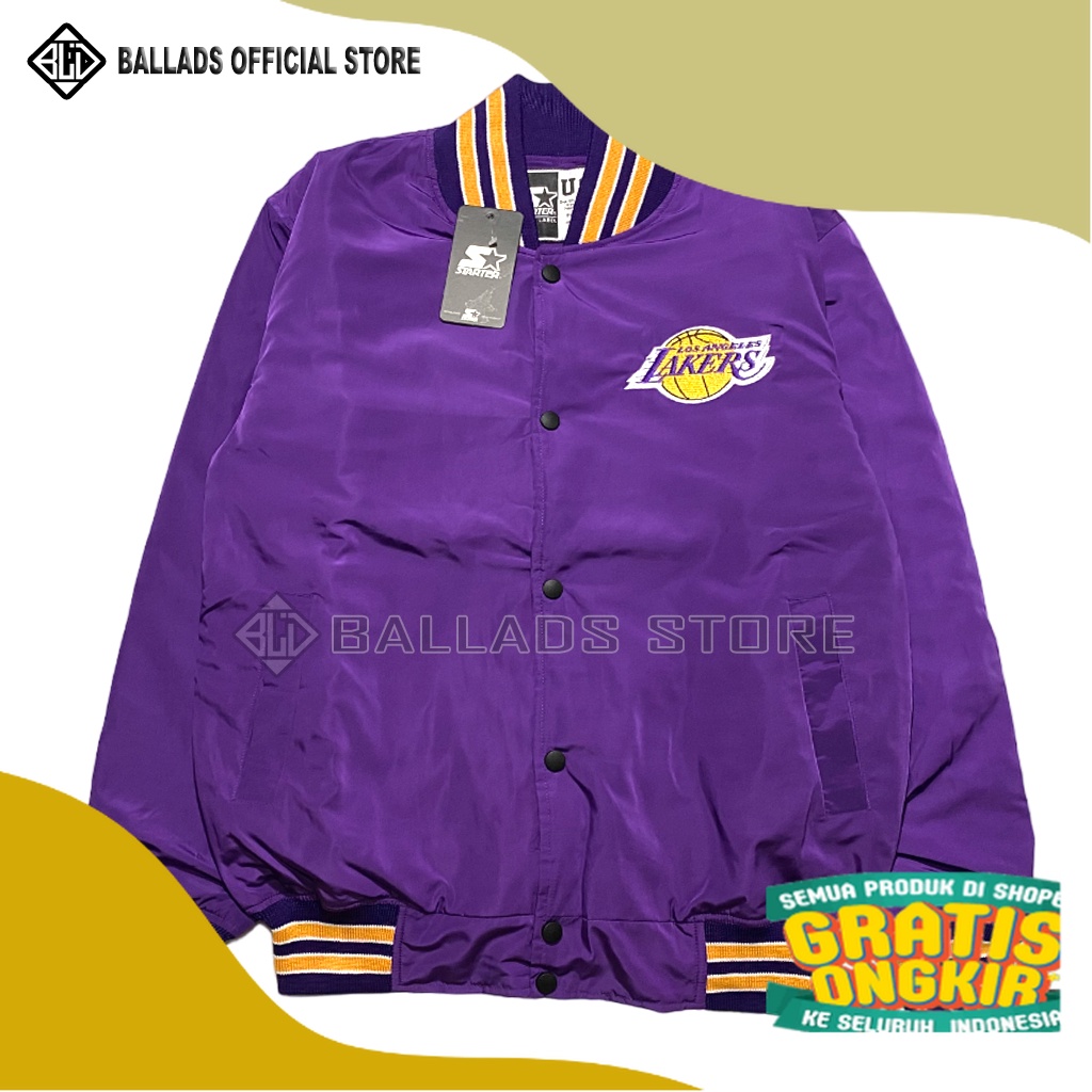 Jaket Varsity Lakers Tm Nba  Jaket Bomber Jacket Baseball Basketbal Baseball Original/ Bigsize
