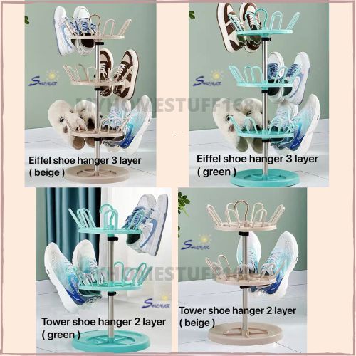 SHENAR RAK JEMURAN PENGERING SEPATU SANDAL / RAK SEPATU SANDAL GANTUNG PUTAR SUSUN TOWER / EIFFEL SH