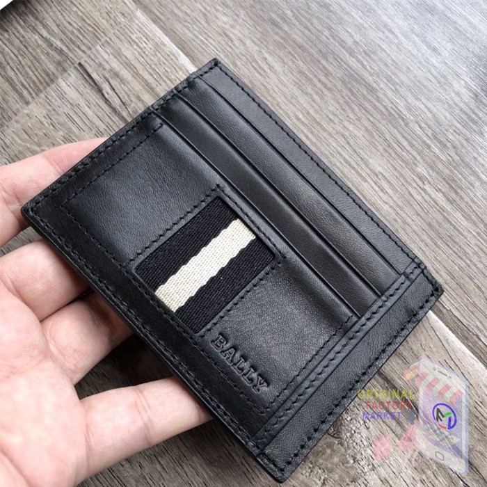 

ASG-99 Card Holder BALLY Torin Mini Wallet Card Case Black Gray Original - Black Gray