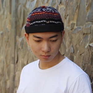 topi bulat pria tenun ikat