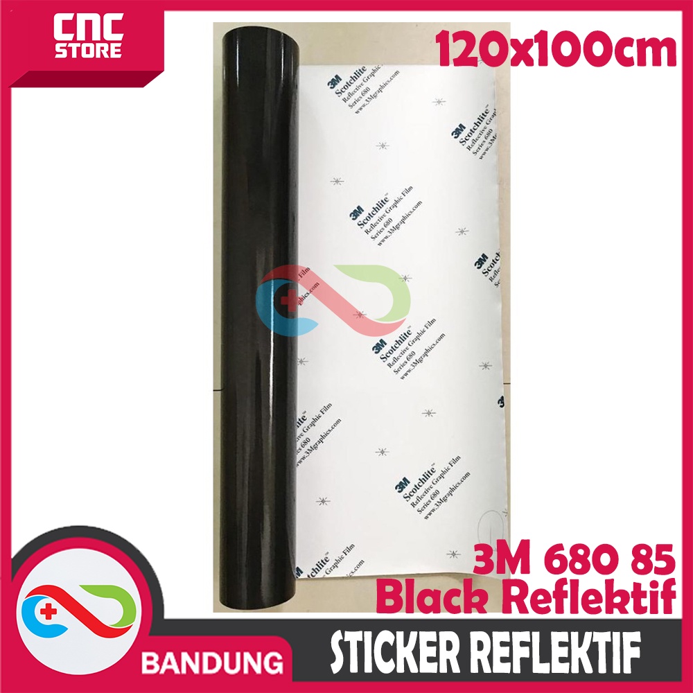 STIKER STICKER 3M 680 85 BLACK REFLEKTIF NYALA PUTIH 120CM X PANJANG 100CM