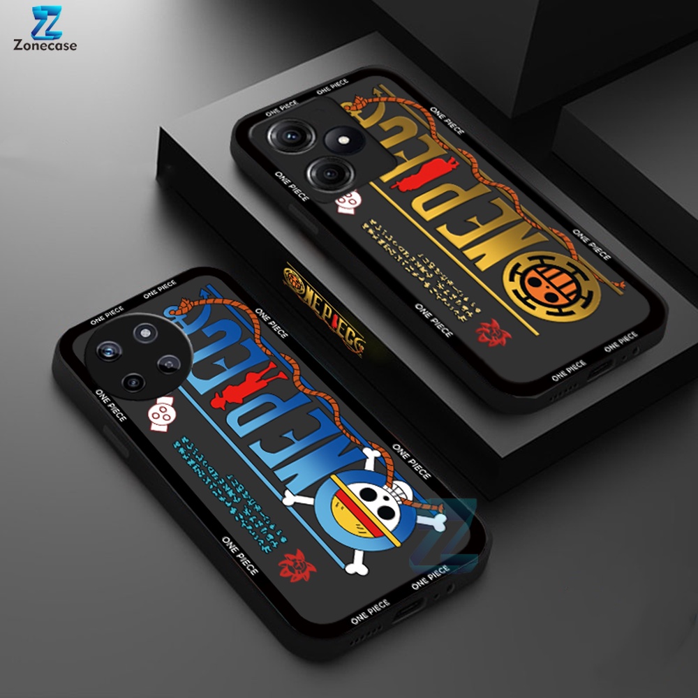 Casing hp Infinix Hot 30i Hot 20s 30 Play 10s 10t 11s Nfc Note 30 Note 12 G96 Smart 7 6 5 Hot 12 Play 10 Play Ins Anime One Piece Golden Logo Ujung Lurus Soft Case ZONECASE