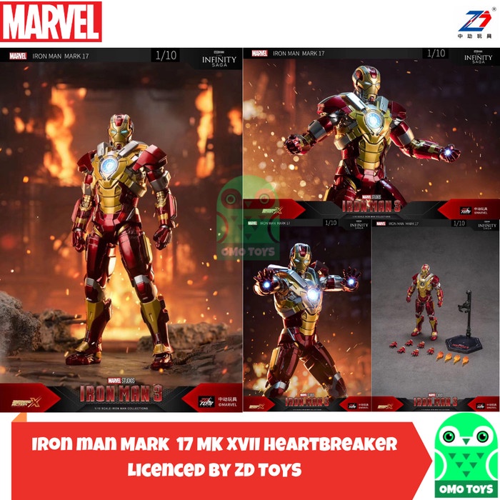 Marvel ZD Toys Ironman Mark 17 MK XVII Heartbreaker Iron man Original