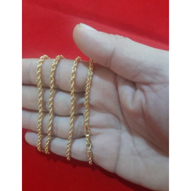 Kalung tambang pengantung liontin koin rupiah barang tempahan lapis emas 24k