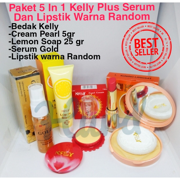 HM Hurd Store Paket Kelly 5in 1 - Pearl Cream Kelly 5gr + Kelly Lemon Soap 25gr + Bedak Kelly Compac