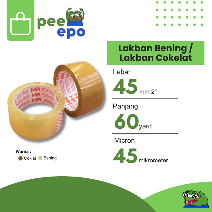 

Lakban Bening / Lakban Cokelat 45 mm x 60 Yard Master Pack Indonesia
