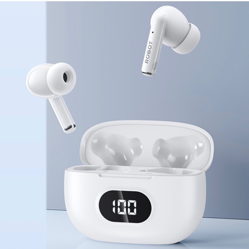 ROBOT TWS WIRELESS EARPHONE AIRBUDS BT5.3 ORIGINAL HEADSET BLUETOOTH EARBUDS LED DISPLAY RT70