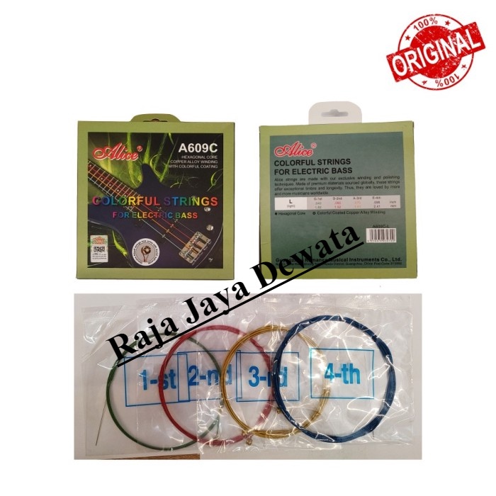 Senar Gitar Bas Alice A609C Senar Bass Elektrik Warna Warni Colorful Electric Strings