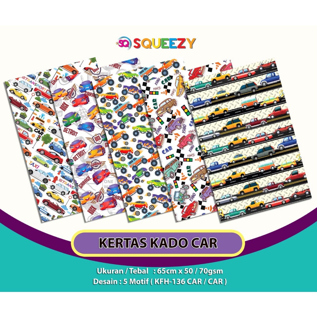 

10 PCS KERTAS KADO SQUEEZY CAR