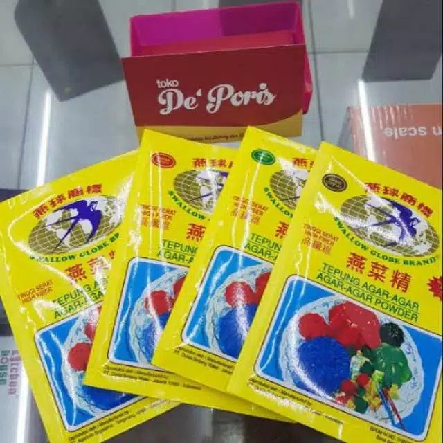 

tepung agar ager Swallow globe brand 7 gr varian warna