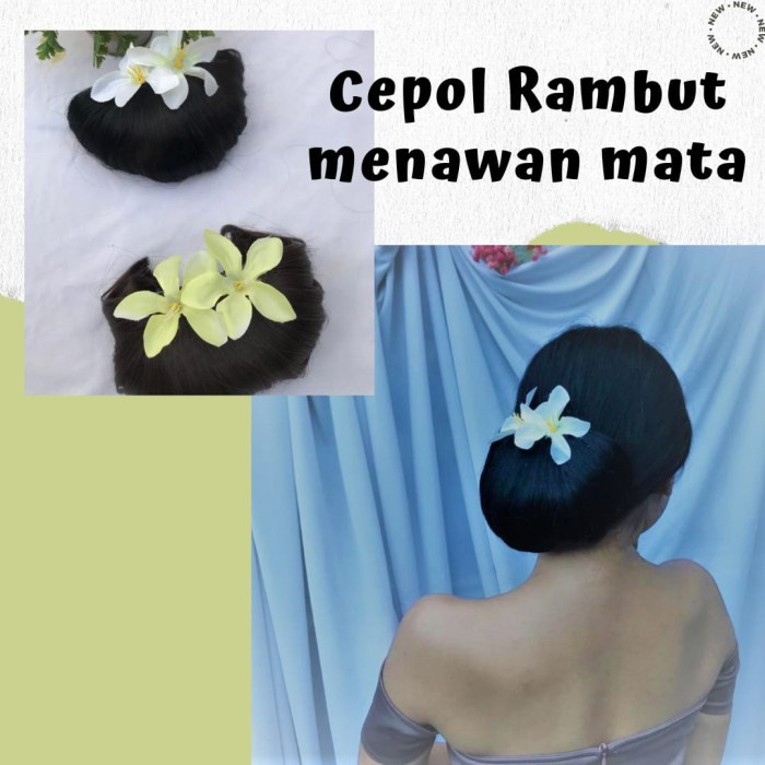 [ BEST SELLER ] - VS - nadiSSE SANGGUL MODERN VARIASI BUNGA BALI/ CEPOL RAMBUT MODERN - Hitam
