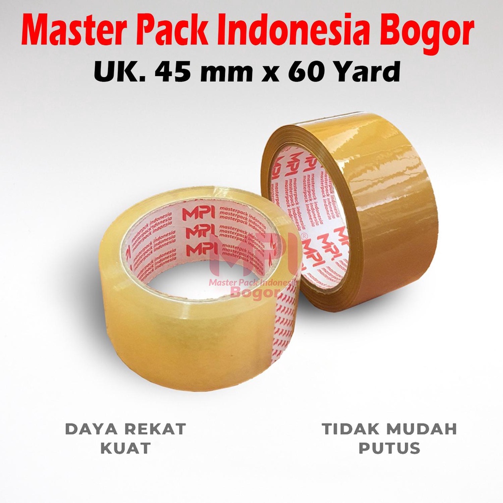 

Lakban Coklat - Lakban Bening 45 mm x 60 Yard / Lakban Untuk Packing - Master Pack Indonesia Bogor