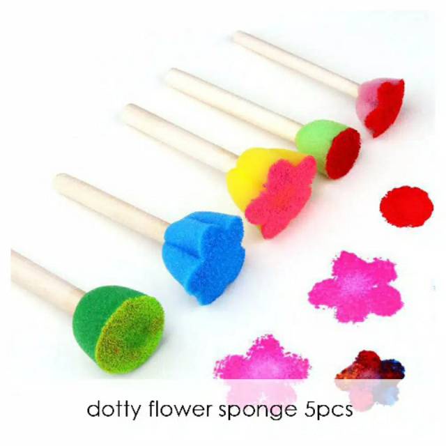 

Babalil - 5pcs Kuas Lukis Spons Dotty sponge / Alat Melukis / Sponge Painting / bauto