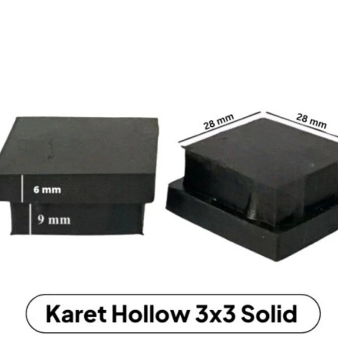 karet holow 3x3 solid padat kaki kursi/meja/rak