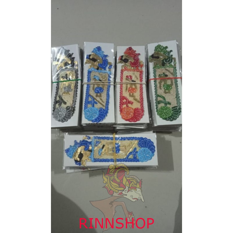 

souvenir pembatas buku model wayang / kulit asli/ cod / wayang murah