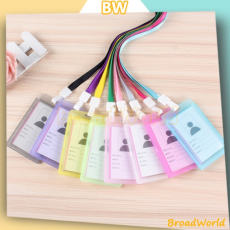 

Name Tag ID CARD Holder 2 Sisi Nilon + Tali / Name Tag ID Card + Tali Lanyard Name Tag Card Holder / Card Holder Plastik Anti Pecah