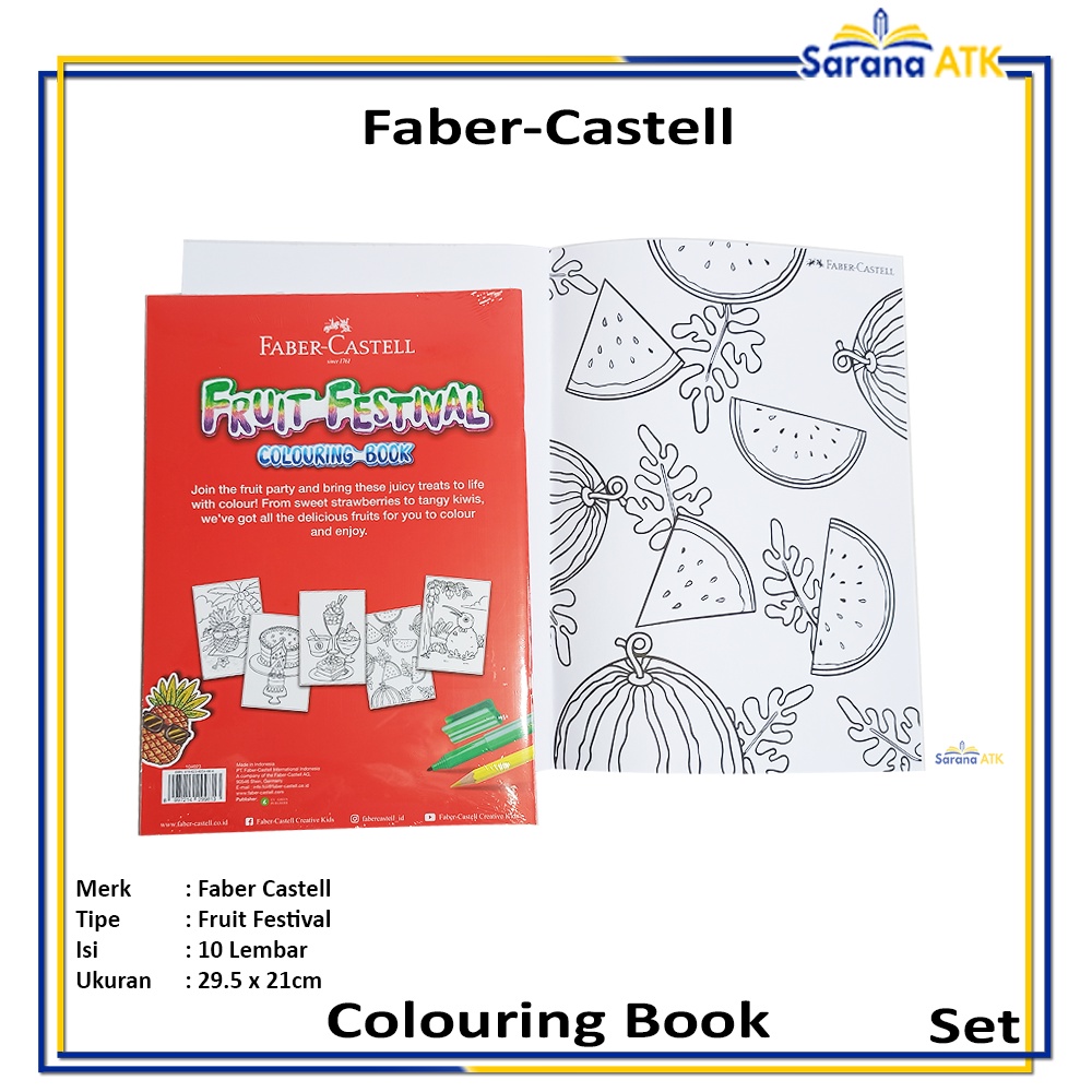 

Faber Castell - Buku Mewarnai Anak Fruit Festival Colouring Book - Pcs