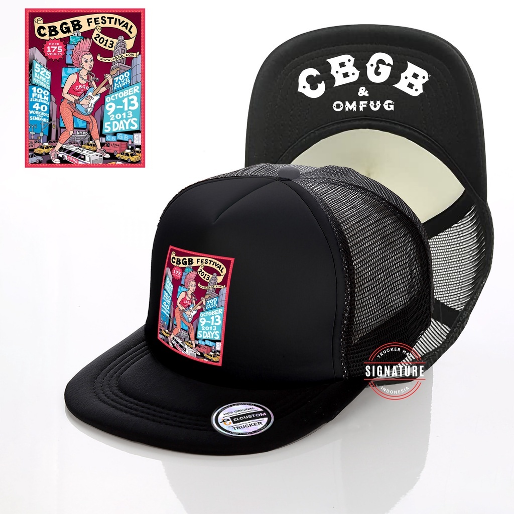 RK CBGB Topi Trucker Snapback Topi cowo Topi Jaring Topi Custom Signature