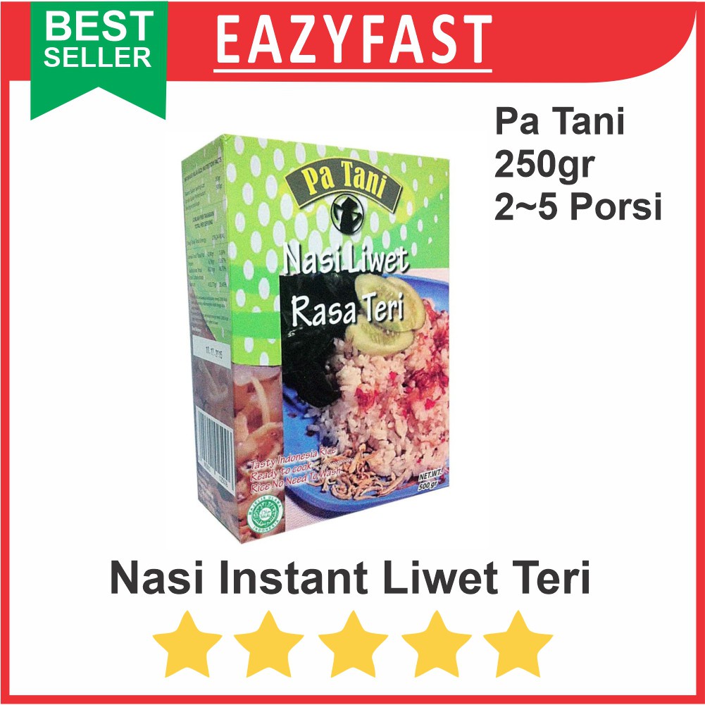 

Nasi Instan Liwet Ikan Teri 250gr Beras Bumbu Rasa Makanan utk Oleh2 Traveling Camping