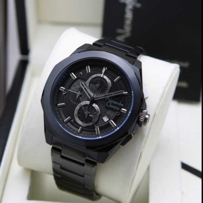 Jam Tangan Pria Alexandre Christie AC6645 / AC 6645 Full Black Origina