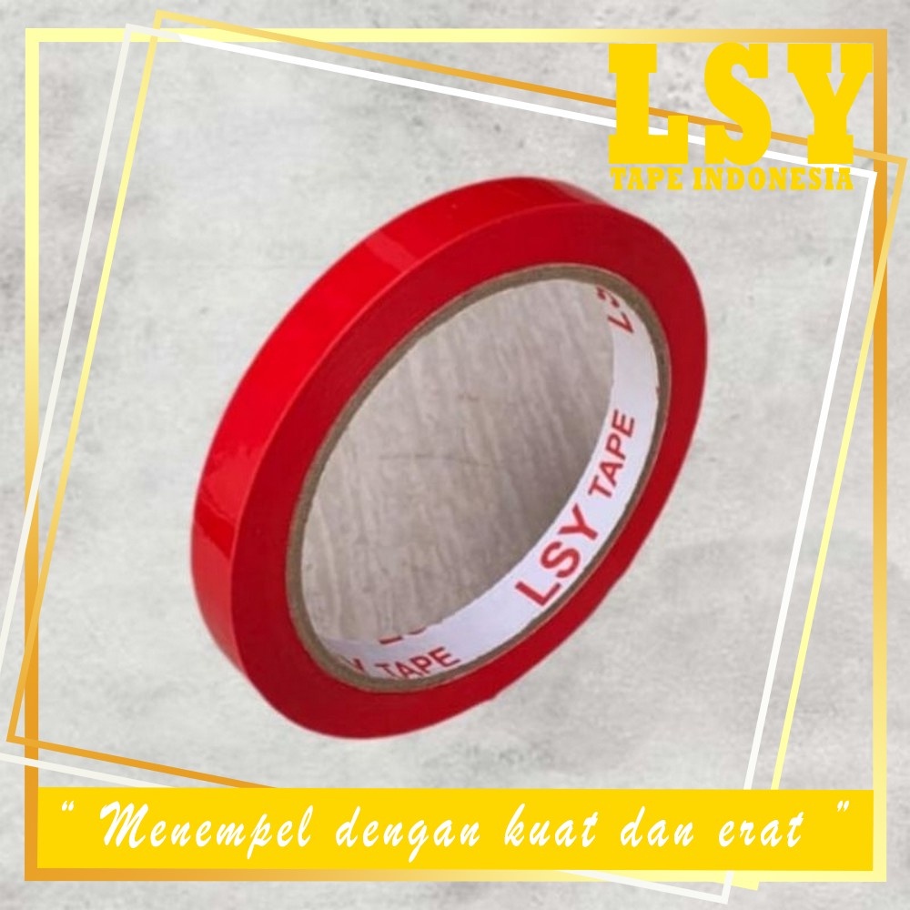 

LSY Lakban Merah 12mm x 80yard Full | Lakan Warna Warni Ketabalan 50mic