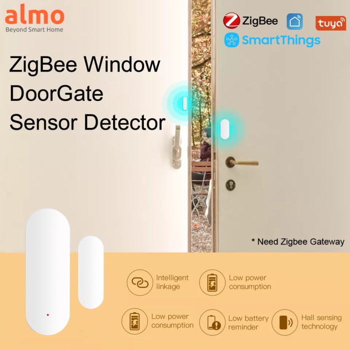 

ALMO ZigBee Smart Door Window Sensor Tuya Home Automation