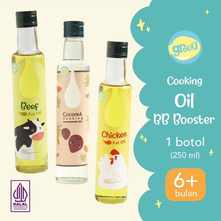

Grouu - Fat Oil / Minyak Lemak - MPASI BB Booster (Lemak Ayam, Lemak Sapi , Minyak Kelapa, Chicken Fat, Beef Fat, Coconut Oil) Mpasi
