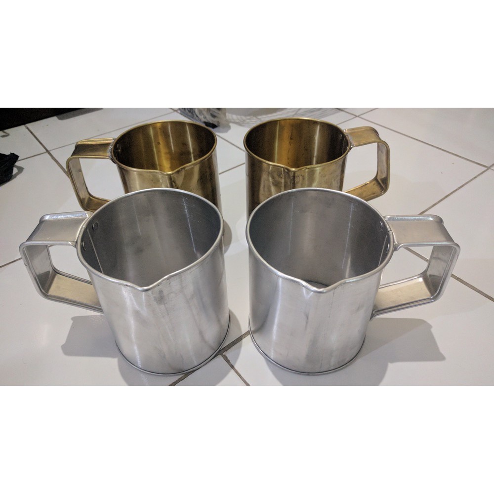 1 PCS Mug Adukan Kopi Gelas Kopi Thai - Mug Thai Tea - Cangkir Mug Teh Tarik Besar Aluminium