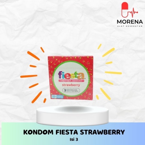 FIESTA- Kondom Strawberry Isi 3/ Kondom Rasa Strawberri