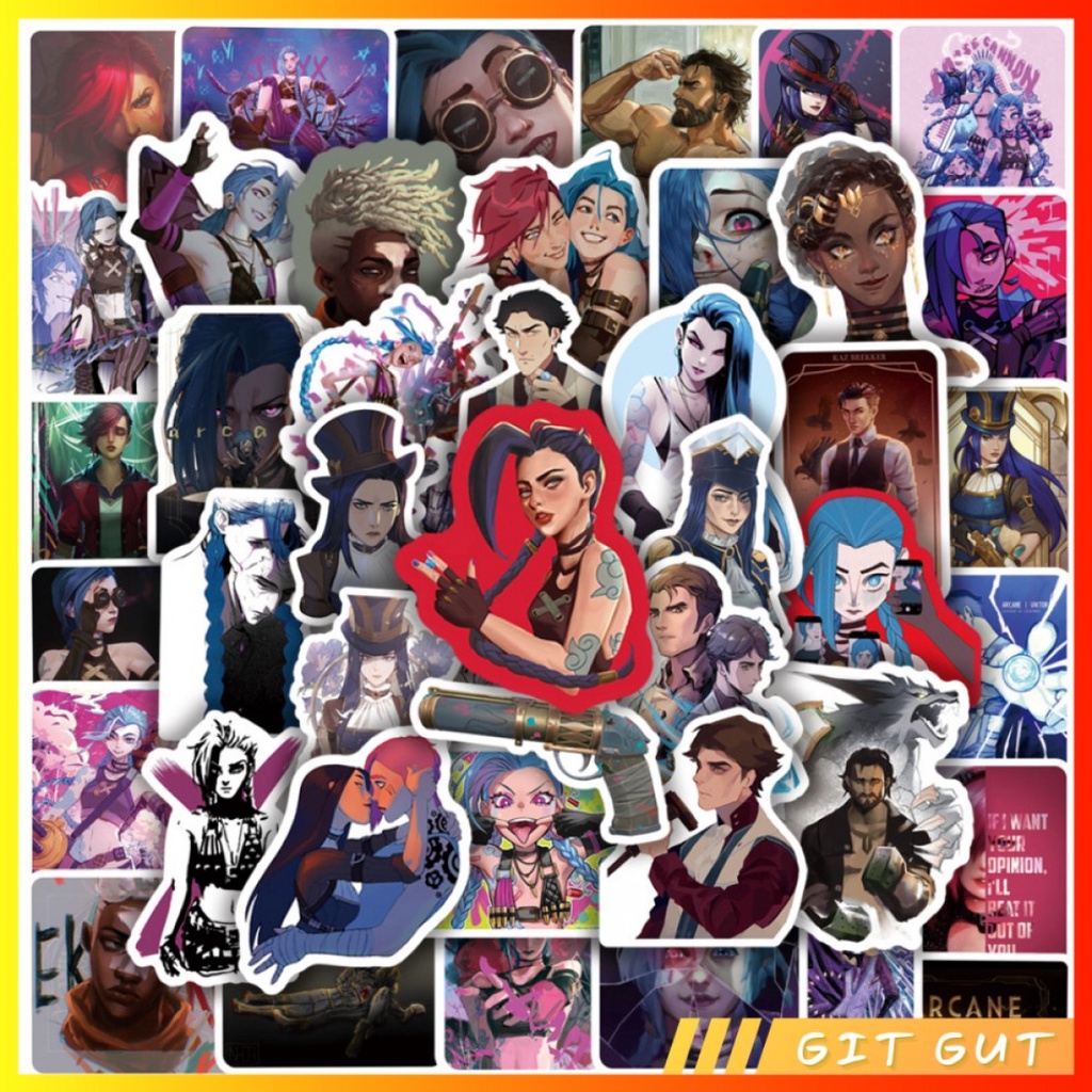 

Sticker Pack Stiker Vinyl 50 pcs LoL League of Legends Arcane