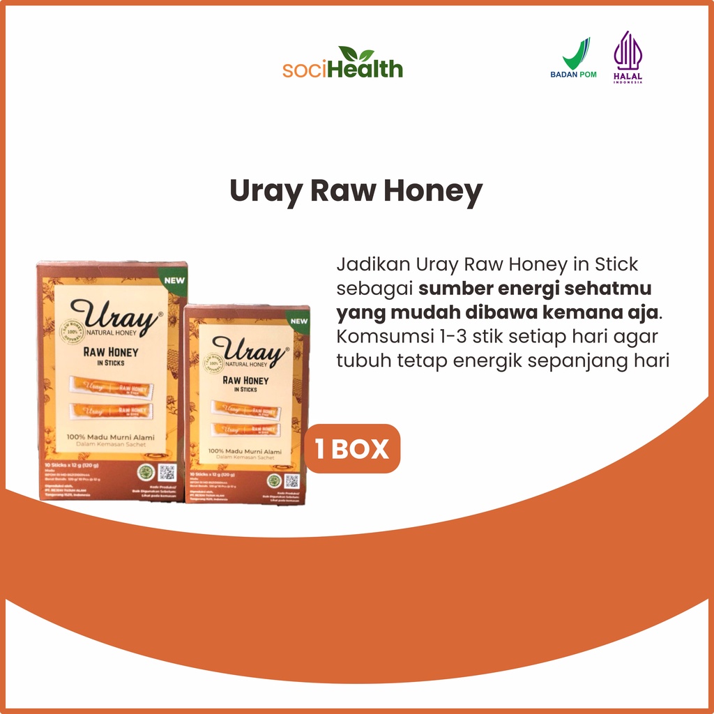 

1 BOX Madu Uray Raw Honey In Sticks - Madu Murni