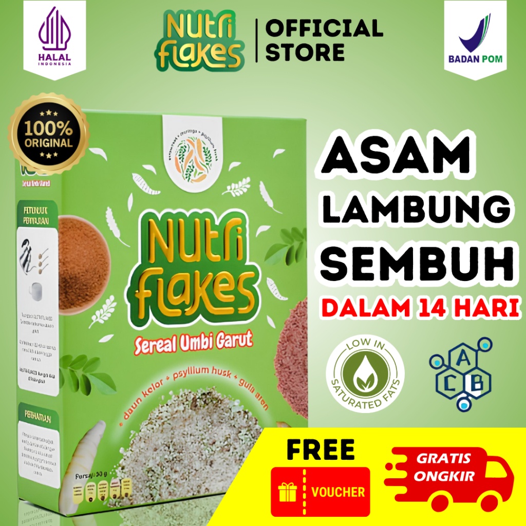 

ORIGINAL NUTRIFLAKES Sereal Makanan Menyembuhkan Asam Lambung dan Maag Secara Alami Tanpa Efek Samping Gratis Ongkir Sereal Asam Lambung Obat Asam Lambung Obat Maag Obat Mag Obat Aslam