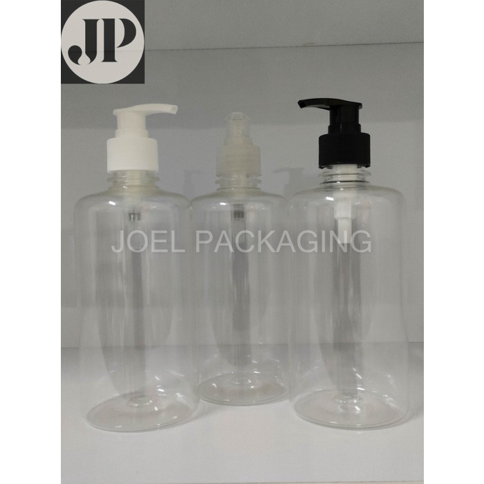 Botol Pump 500 ml N28 - Botol Hand Soap Tebal Pump Putih Clear Hitam - Putih 16