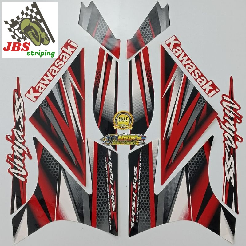 Striping ninja ss stiker kawasaki ninja ss 2013 merah