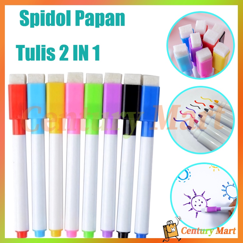 

Spidol Papan Tulis 2 IN 1 /Spidol Warna Whiteboard dengan Penghapus /Spidol Sepidol Papan Tulis/spidol wipe clean