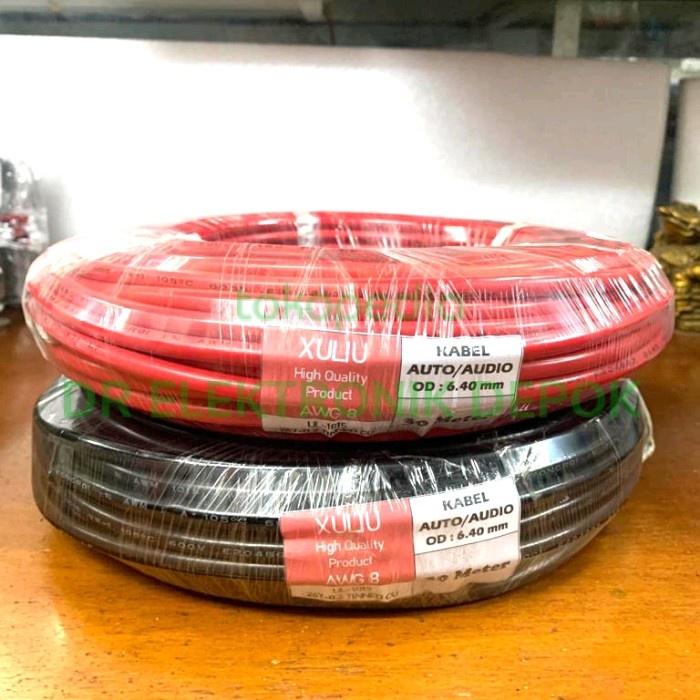 Kabel Otomotif Aki Audio strum AWG8 AWG 8 Original Per Roll OD 6.40mm LA27