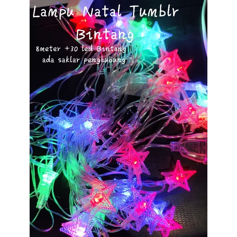 Lampu Natal Bintang/Lampu Led Natal/Lampu Tumblr Bintang Natal /Lampu Tumbler Anggur Led