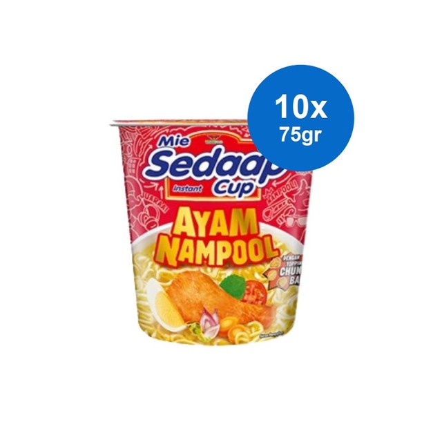 

SEDAAP Mie Instan Cup Ayam Nampool 75gr x 10