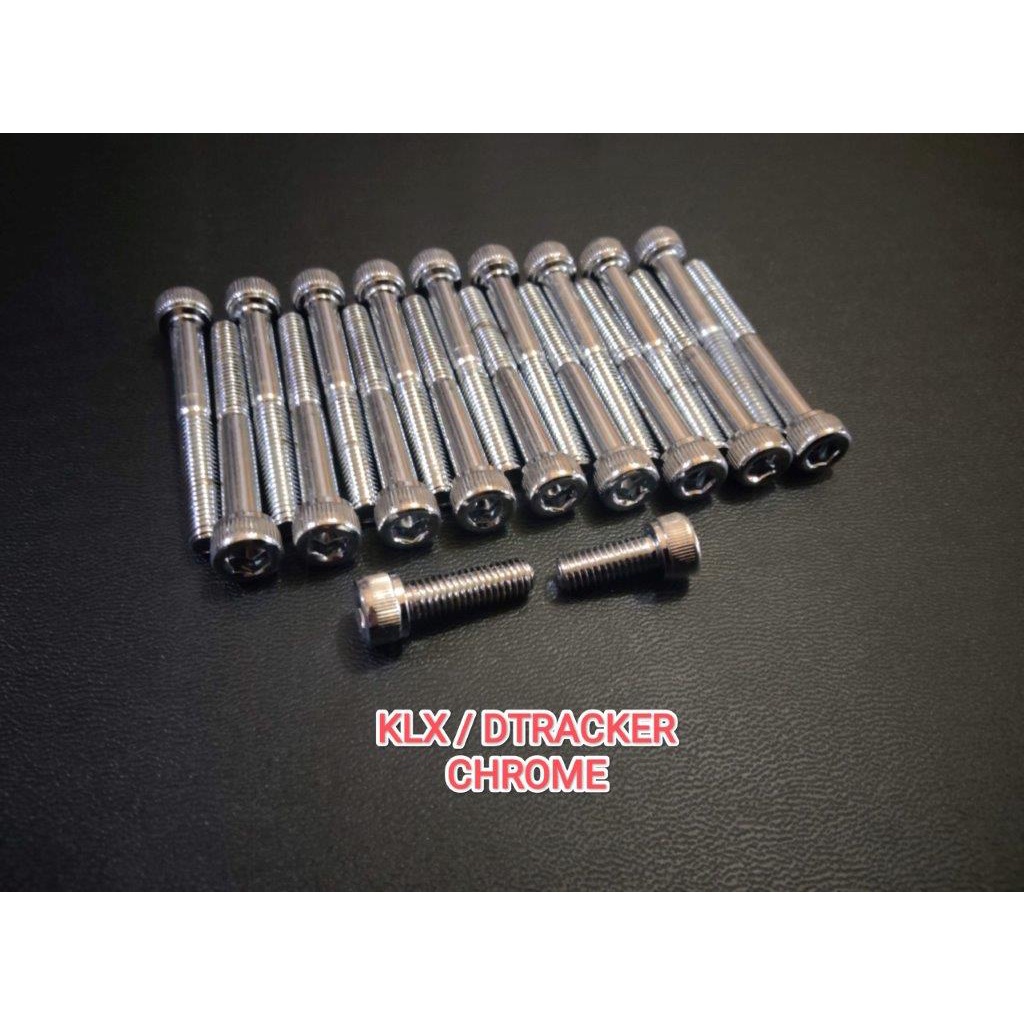 BAUT MESIN KLX DTRACKER CHROME MODEL BAUT L SET BAK MESIN KANAN KIRI