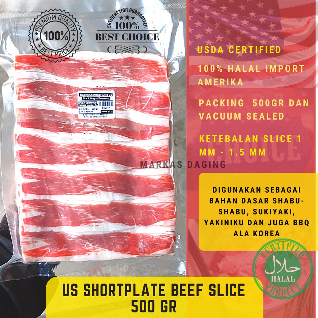 COD US Slice Beef / DAGING SAPI Shortplate 500gr / RICEBOWL / Yoshinoya / Yakiniku